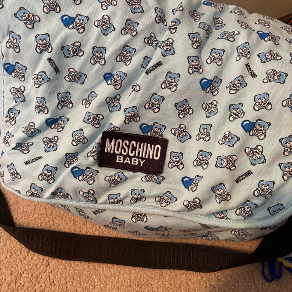 Moschino Baby Blue Teddy Bear Diaper Bag